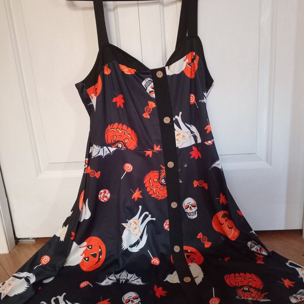 Women's Halloween Print Dress - Large